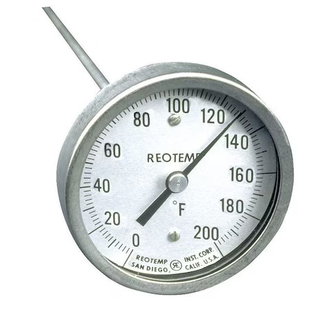 Reotemp A48pf 0-200 F Bimetal Thermom, 3 In Dial, 0 To 200F