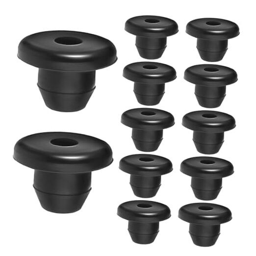12 Pcs Hydraulic Jack Oil Plug Fit Hole of 5/16", Flat-Head Rubber Floor