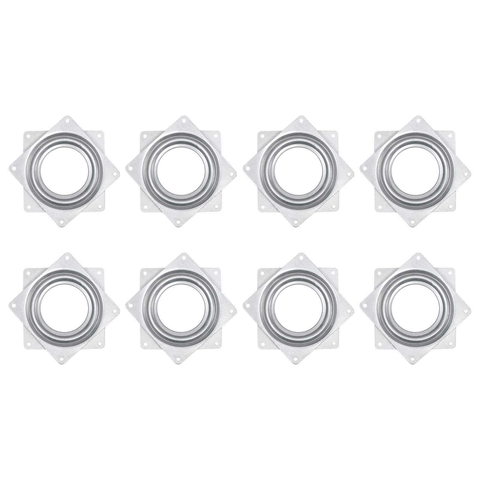 Lazy Susan Hardware, 8Pcs 4 Inch Iron Square Ball Bearing Rotating Plate(Silver)