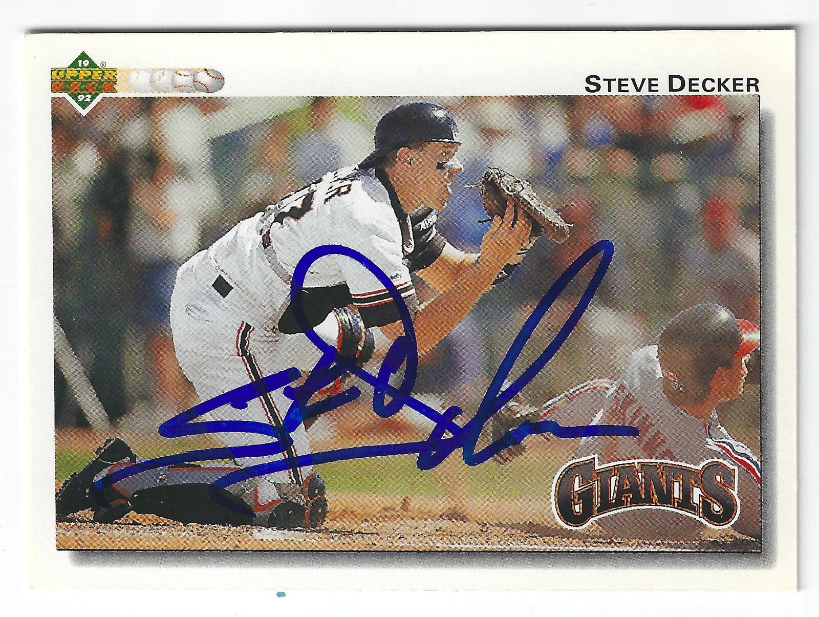 STEVE DECKER SAN FRANCISCO GIANTS SIGNED CARD MARLINS LOS ANGELES ANGELS ROCKIES