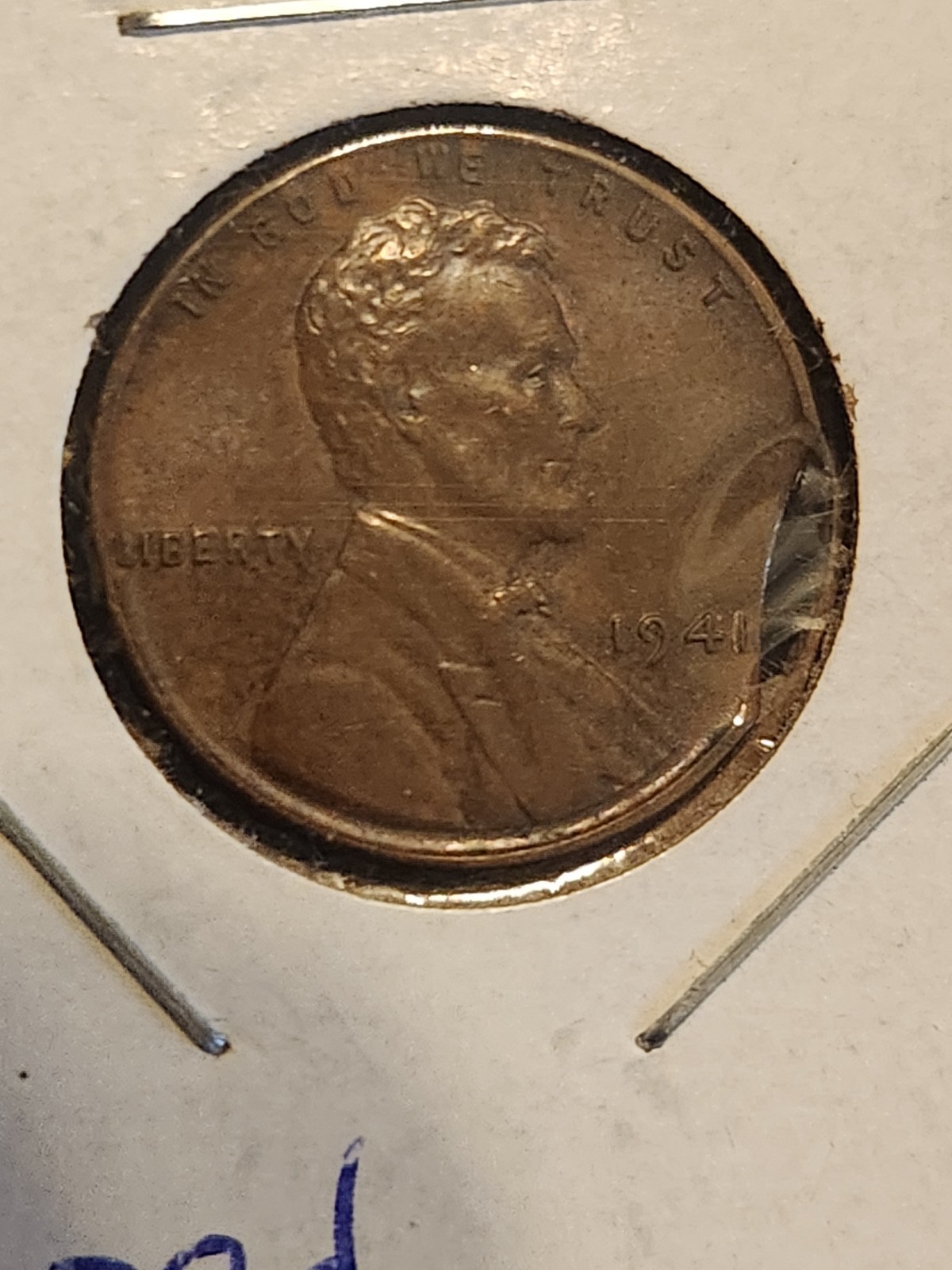 1941 Wheat Cent Lincoln Penny***Clipped Planchet***