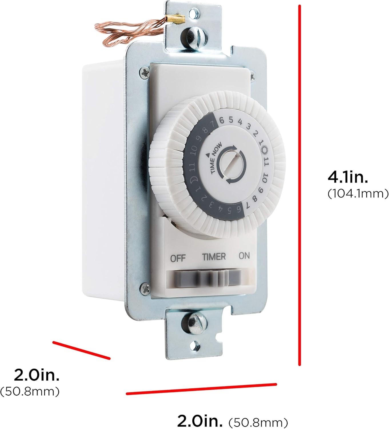 Elegant 24-Hour Dial Timer Switch for Lights & Fans - Override Function Included