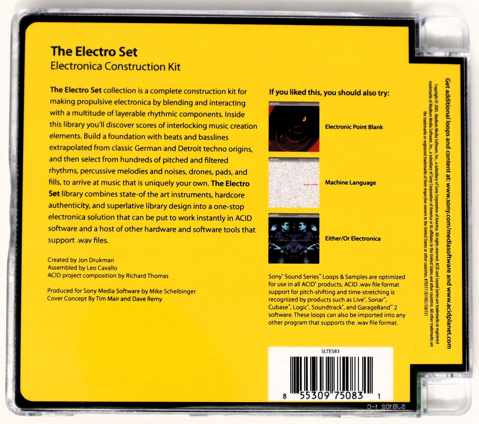 Sony Sound Series The Electro Set Loops/Samples Library/Sampling CD 2000s
