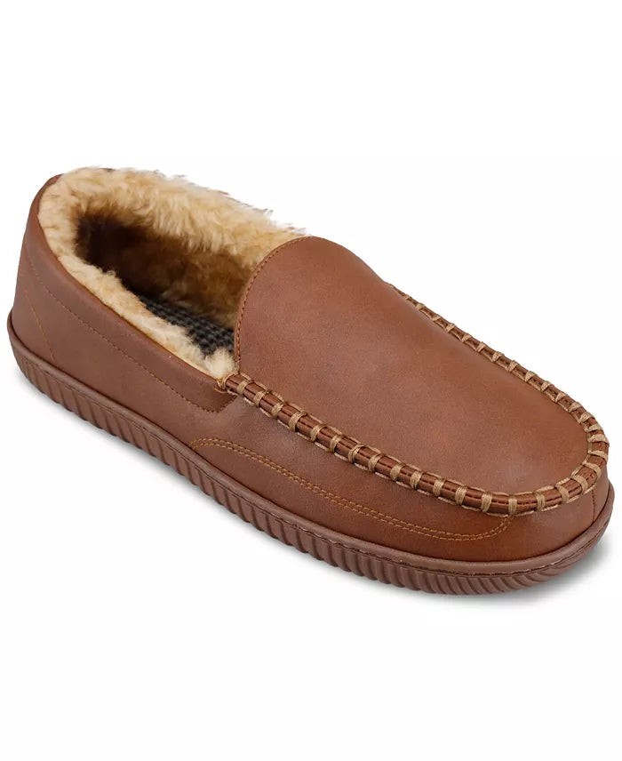 Haggar Smooth Venetian Faux Leather Brown Indoor/Outdoor Moccasin Large 9.5-10.5