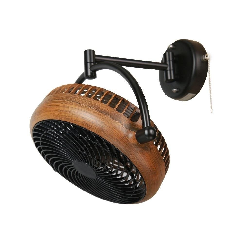 3 Blade Bathroom Ceiling Fan 13 Inch Tall and 13 Inch Wide-Brown Finish -