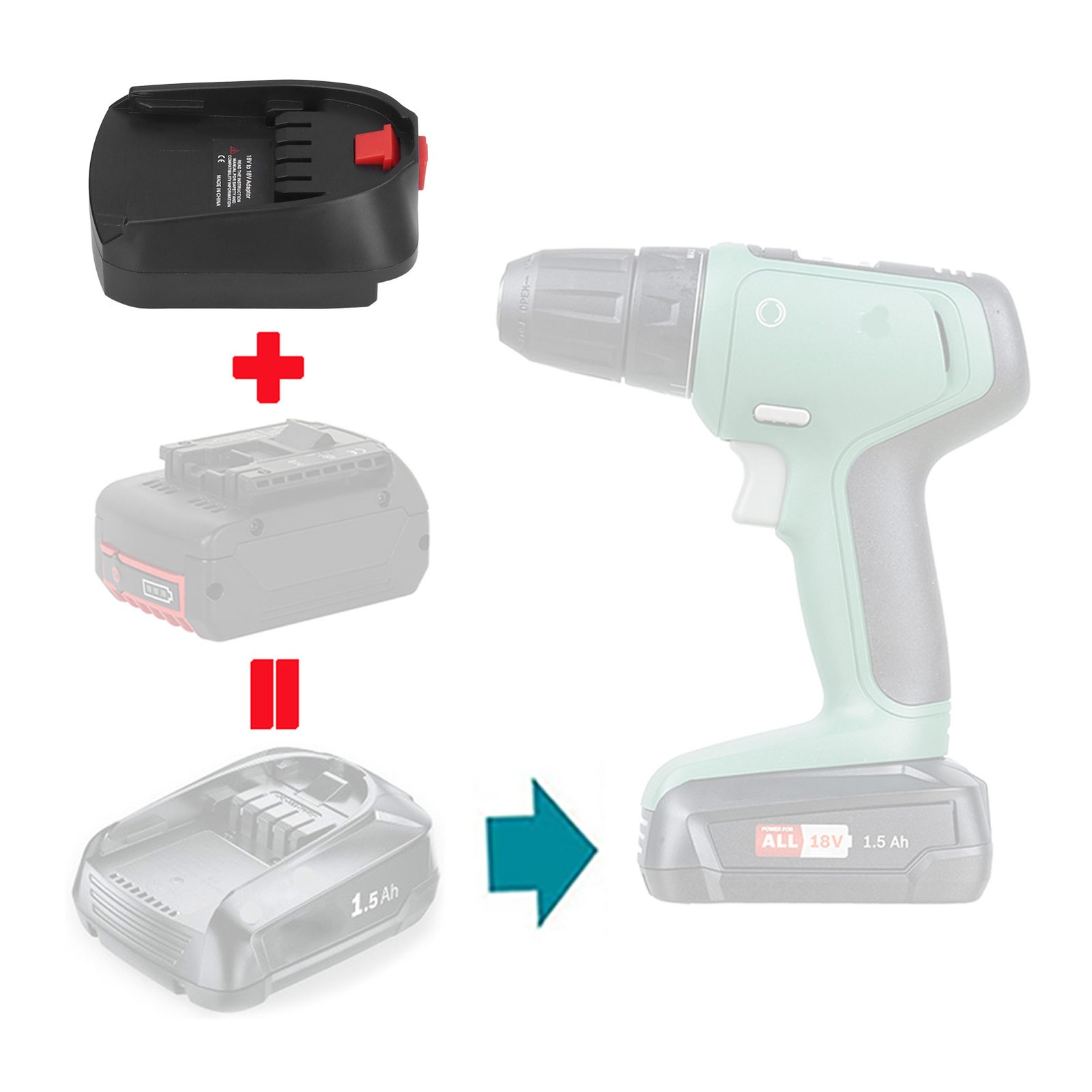 Battery Adapter Converter For BAT618 18V Tools (BOSB18C)