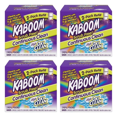 4 Pack Kaboom Scrub Free Toilet Cleaner Refill, 2-Count