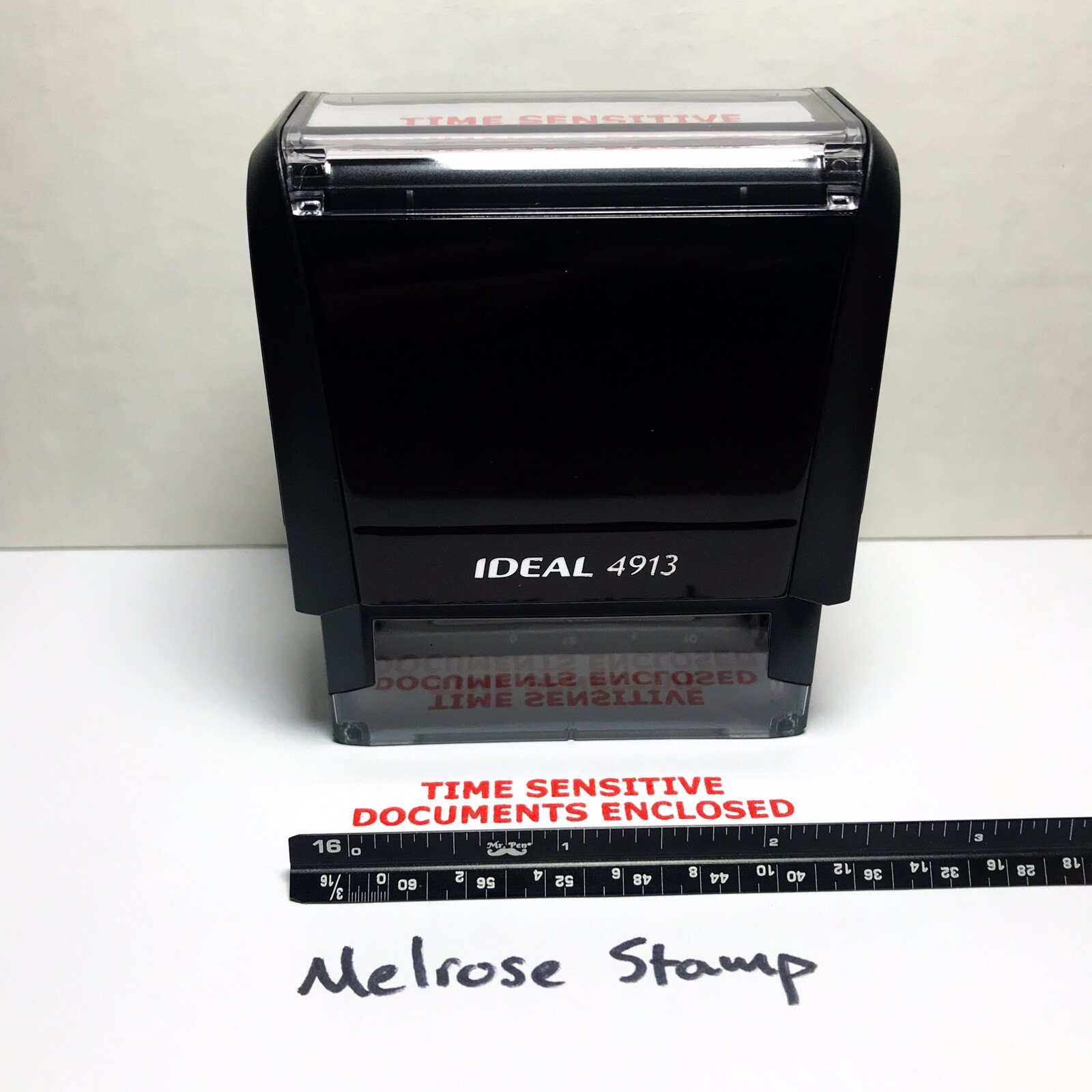 Time Sensitive Documents Enclosed Rubber Stamp Red Ink Self Inking Ideal 4913