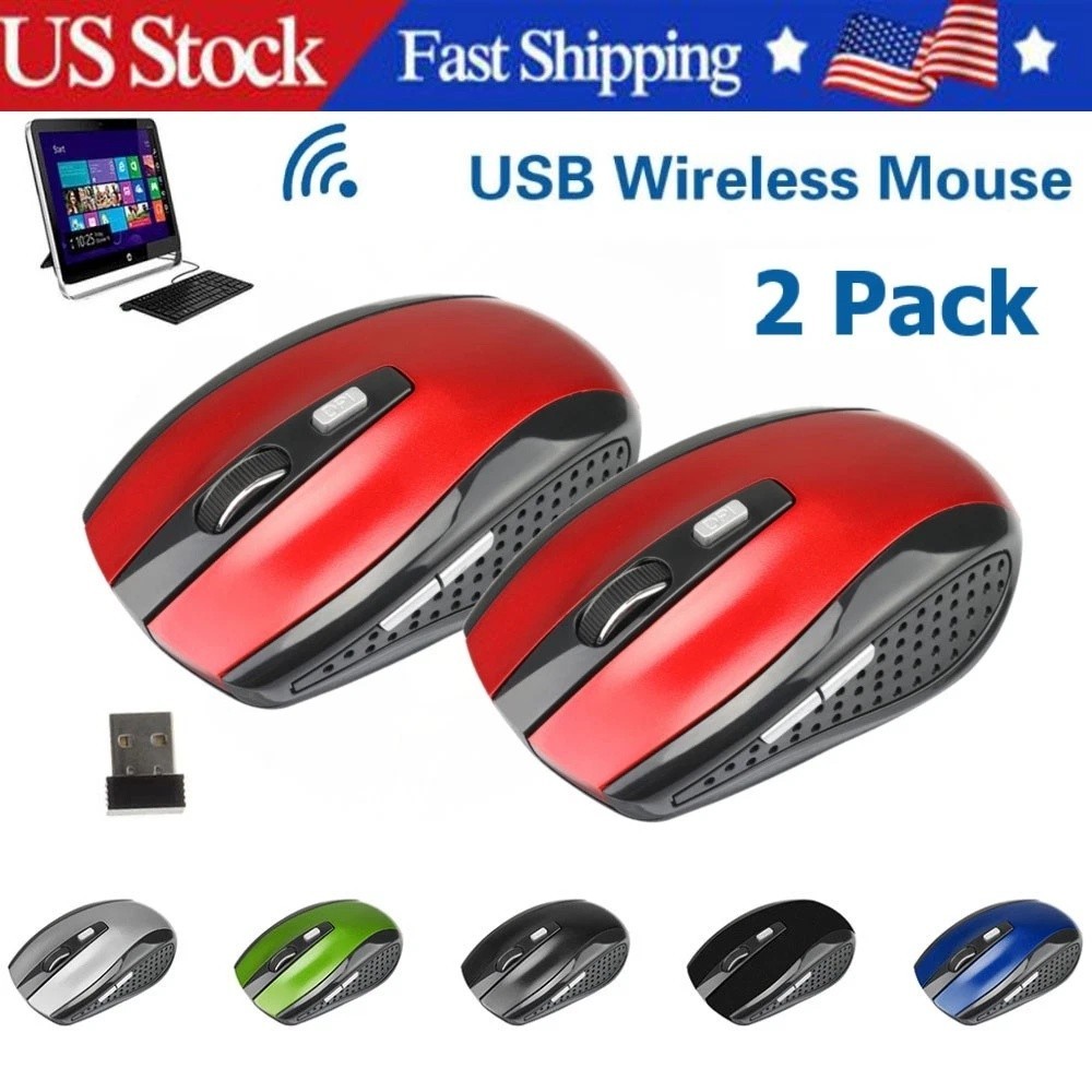 Wireless Optical Mouse Mice 2.4GHz USB Receiver For Laptop PC Computer DPI USA