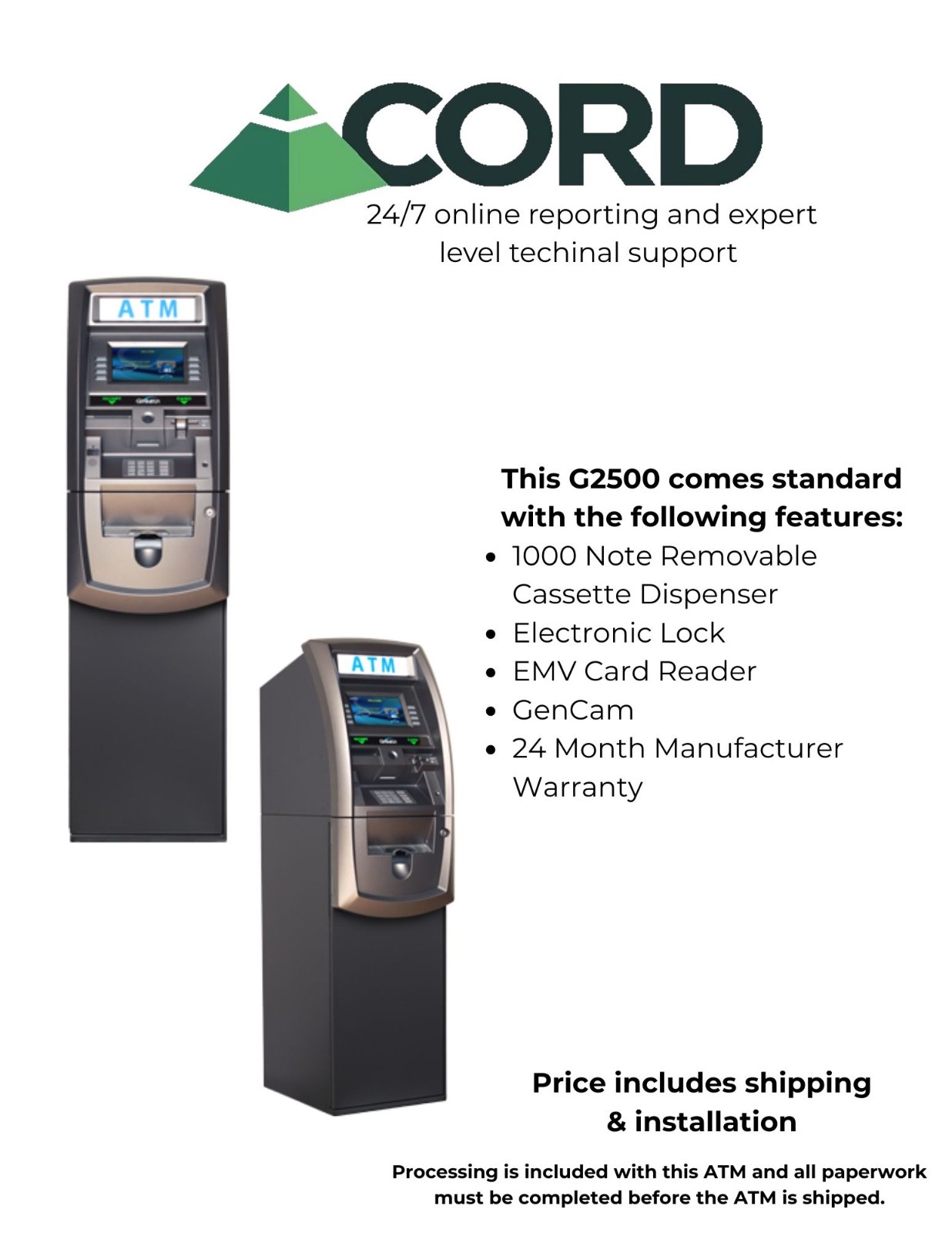 GenMega 2500 ATM (free shipping & installation)