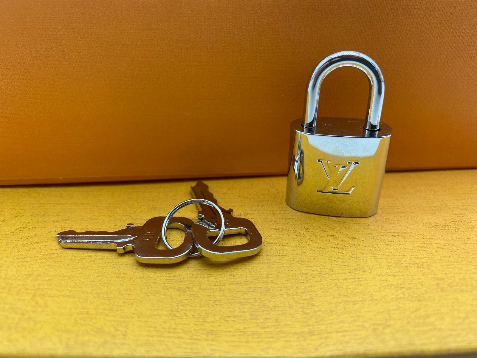 Louis Vuitton PadLock Lock 2 Key Brass Silver Reflective Number 315