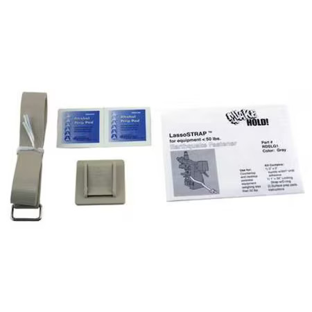 Quakehold! Rd.Sl.G.1 Lasso Strap Fastener,  50 Lbs, Gray