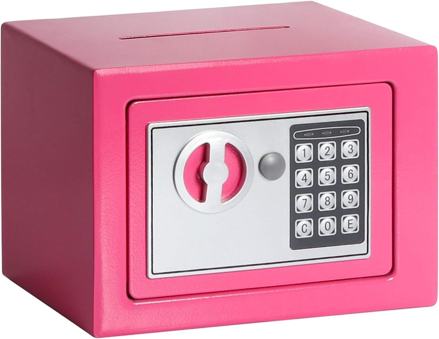 Pink Small Safe Box for Money - 0.23CF Mini Safe Electronic Keypad Home Safety