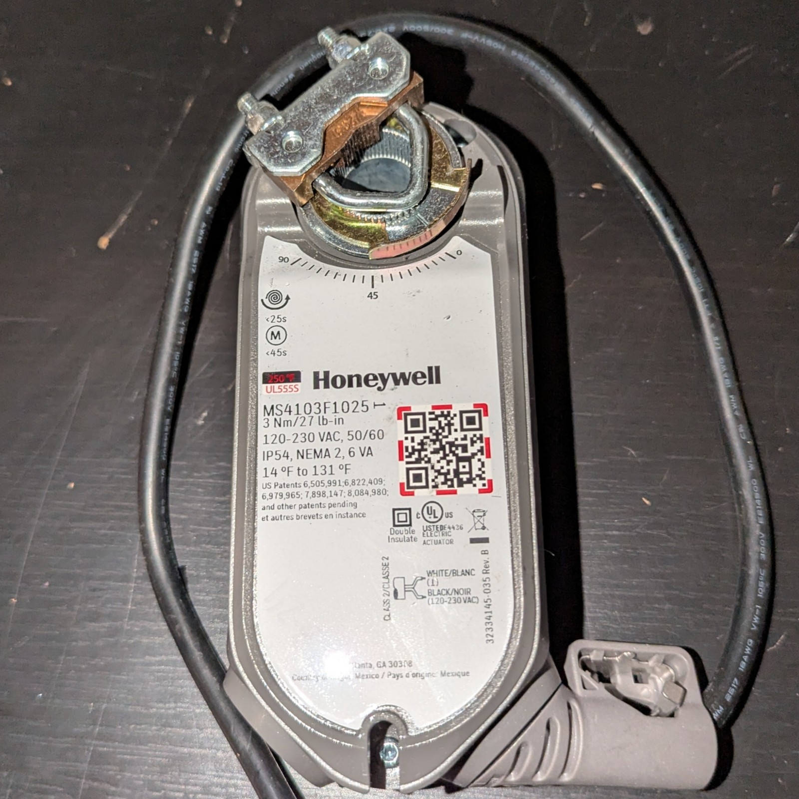 Honeywell Direct Coupled Actuator MS4103F1025 Used