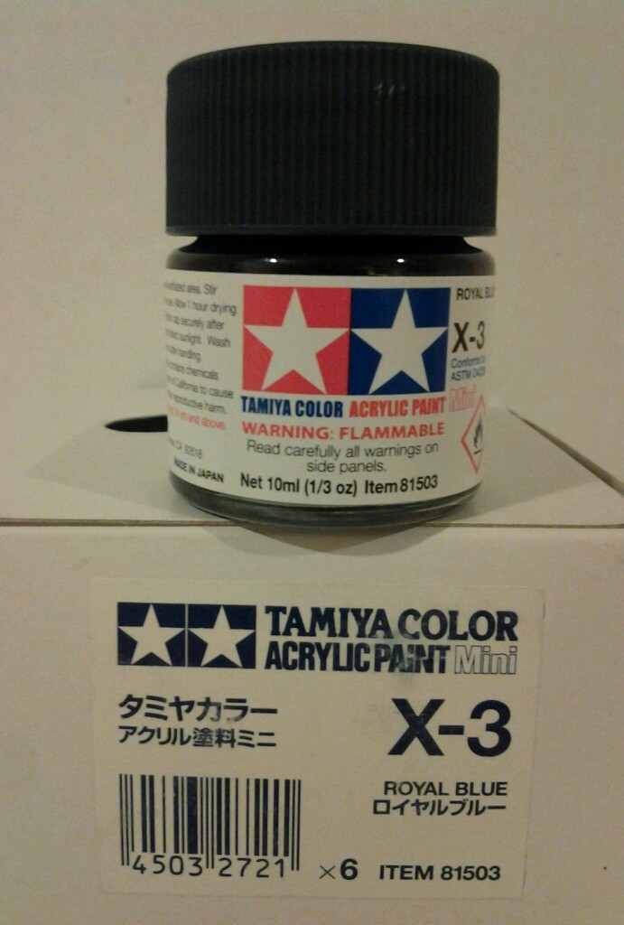 Tamiya acrylic paint X-3 Royal blue 10ml Mini.