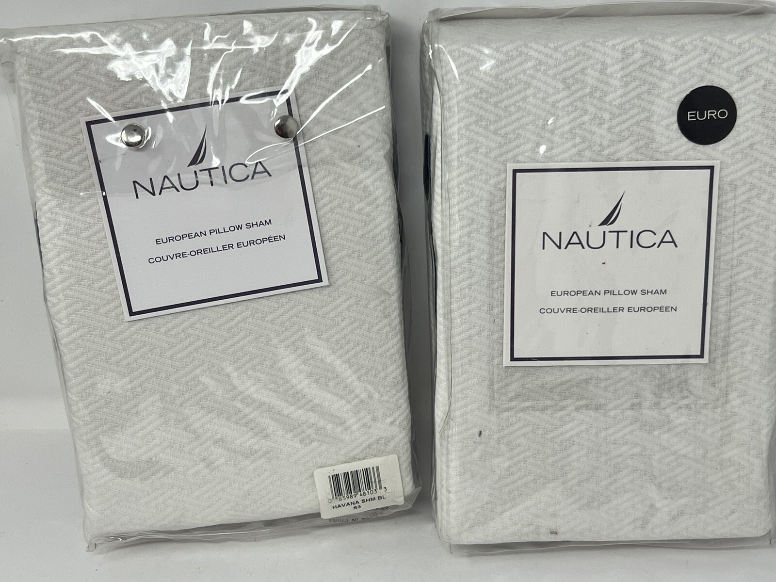Lot of 2 Nautica Havana Euro European Pillow Sham 100% cotton new 26x26