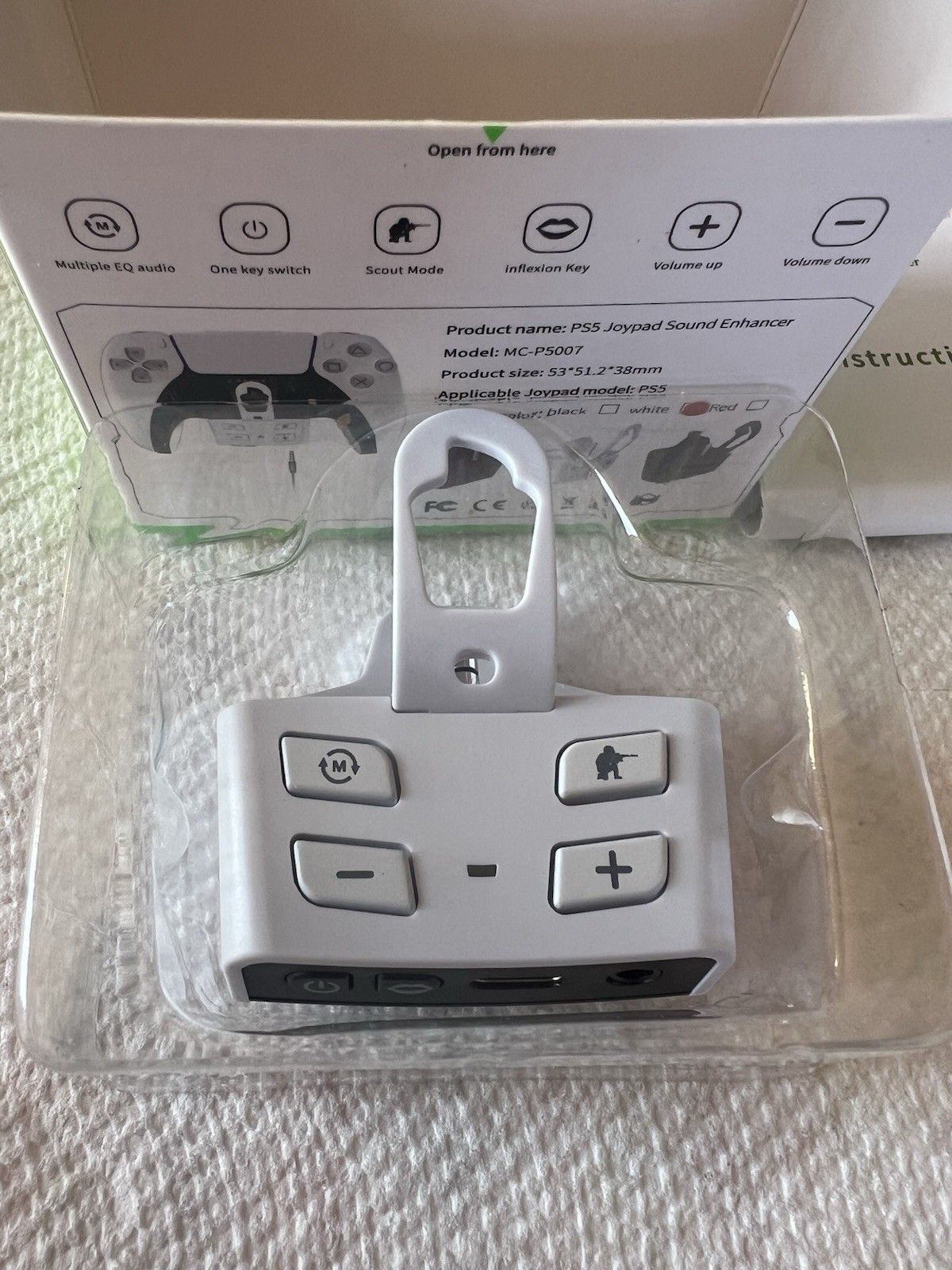 P5 Joypad Sound Enhancer for PS5 Controller Audio Adapter 3.5 Headset Converter
