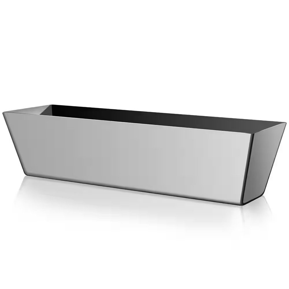 12 In. 3CR13 Stainless Steel Watertight Reinforced Mud Pan, Tapered Sides, Drywa