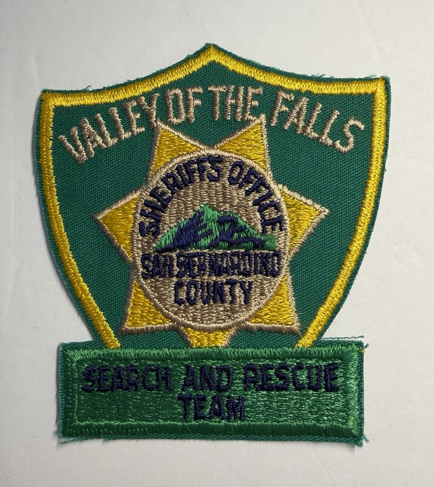 CALIFORNIA SAN BERNARDINO SHERIFF SEARCH & RESCUE VALLEY OF THE FALLS PATCH #D30