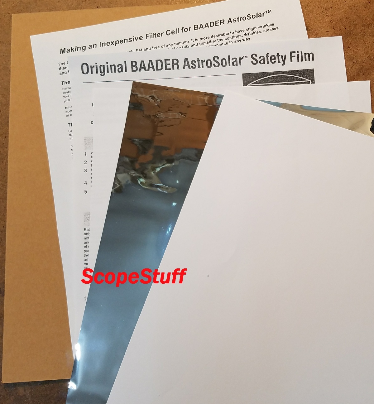 BAADER AstroSolar Safety Film Solar Film - 8.5" x 9.5" - Free shipping