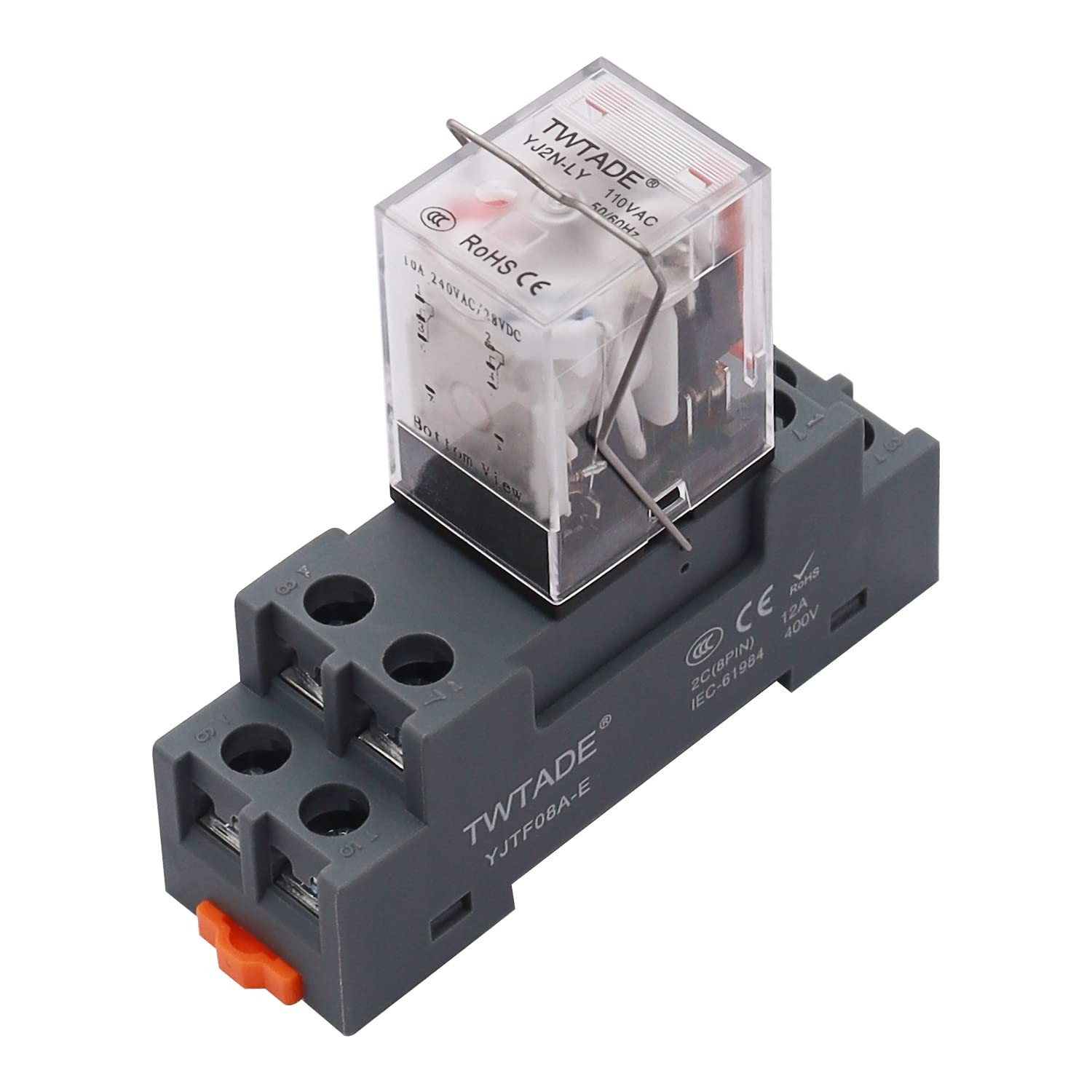 TWTADE AC 110V/120V Relay 10A Electromagnetic Power Coil 110V, 8 PIN-10A