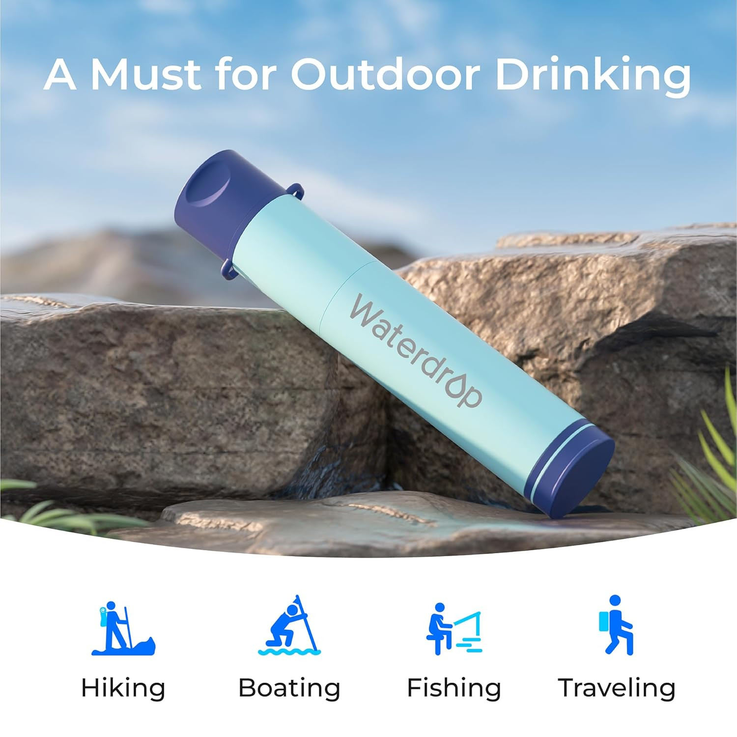 Gravity Water Filter Straw, Camping Water Filtration System, Water Purifier Surv