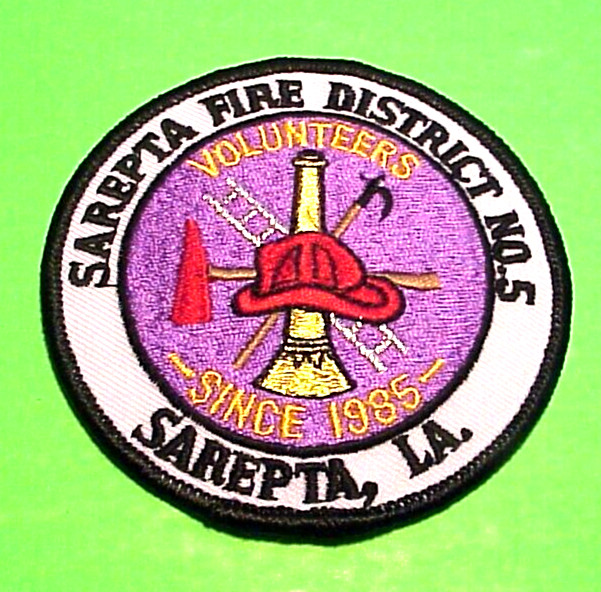 SAREPTA  LOUISIANA  LA   3 1/4"  FIRE DEPT. PATCH  FREE SHIPPING!!!
