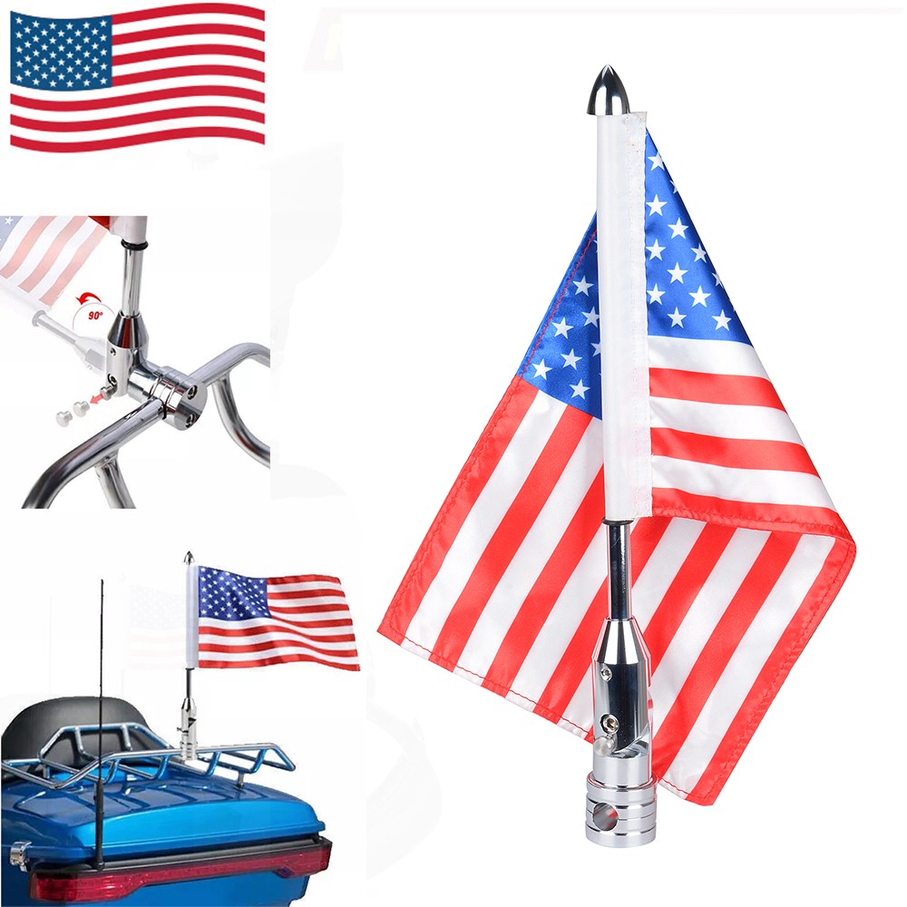 6 X 9'' American Flag + Flagpole Mount for Universal Harley Honda Suzuki Bike US