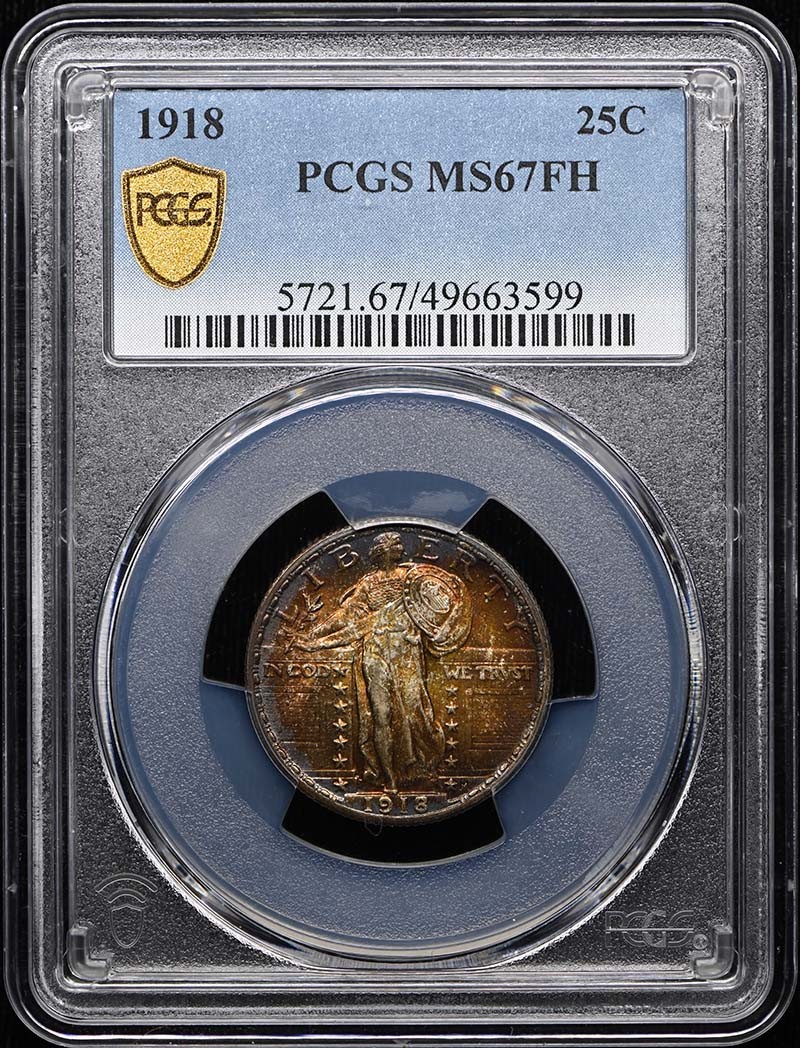 1918 25C Standing Liberty Quarter PCGS MS67FH