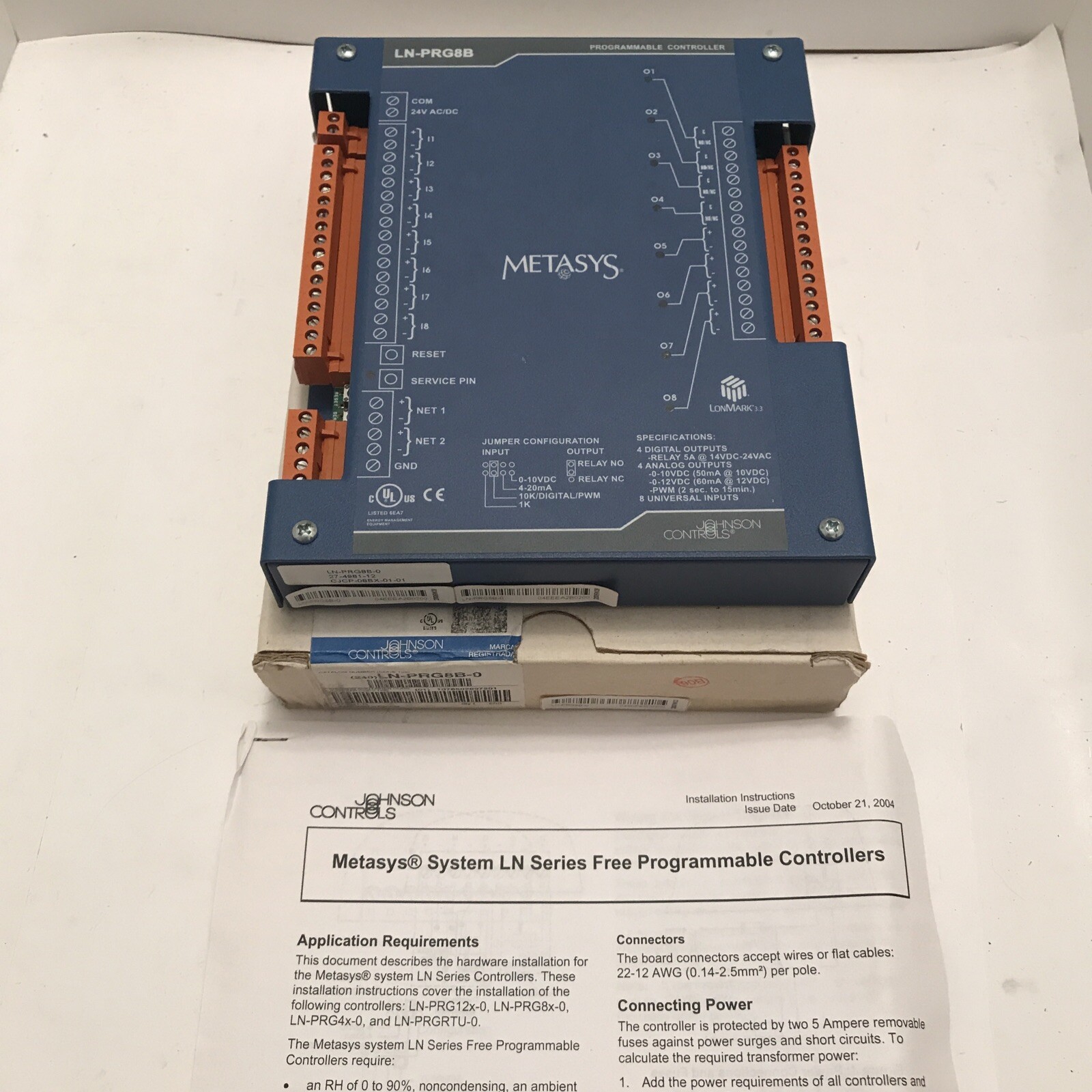 Johnson Controls Metasys LN Series Programmable Controller LN-PRG8B-0