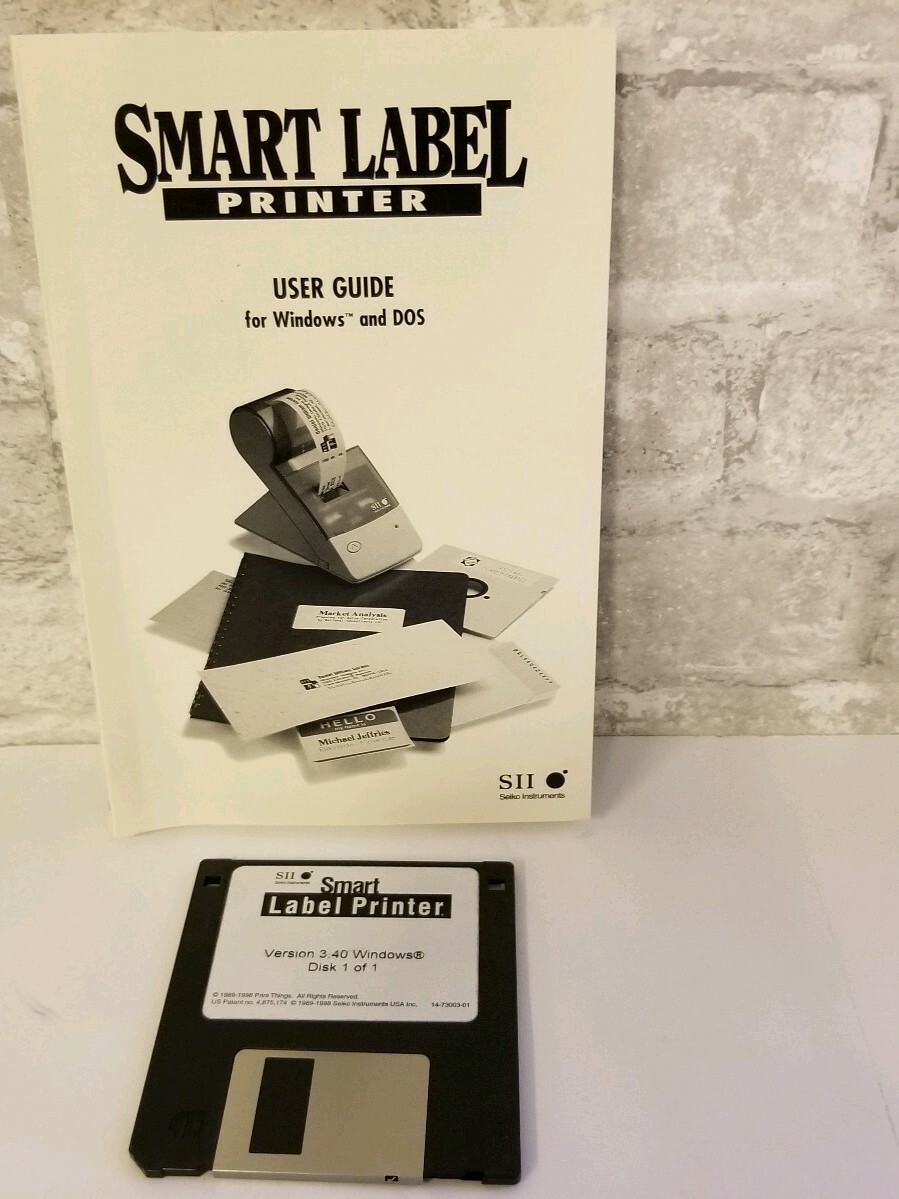 Seiko Smart Label Printer Guide Manual Disk v3.4 Disc Guide 1998 Windows DOS Vtg