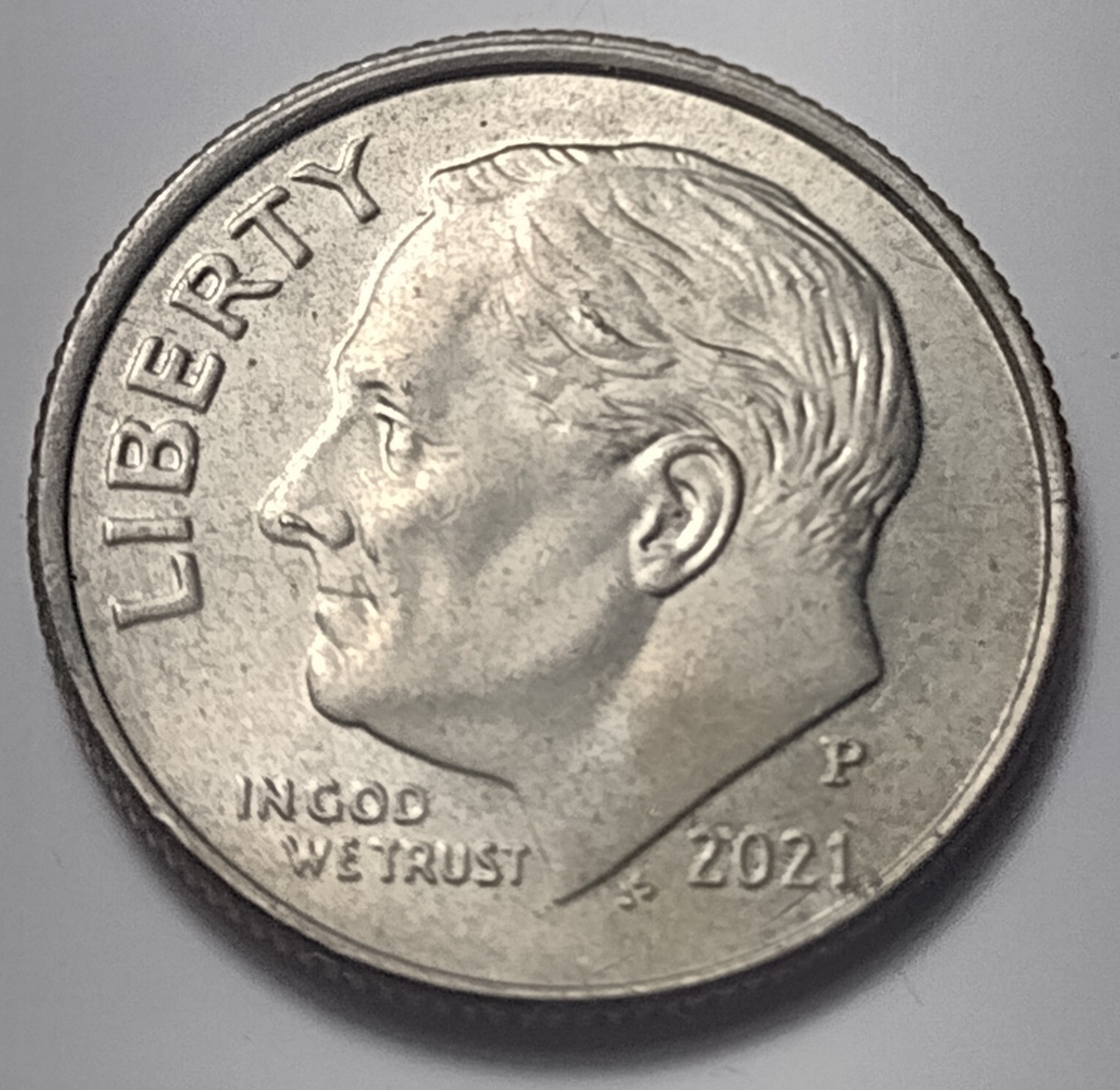 2021 P Roosevelt Dime with Obverse Die Chips Errors