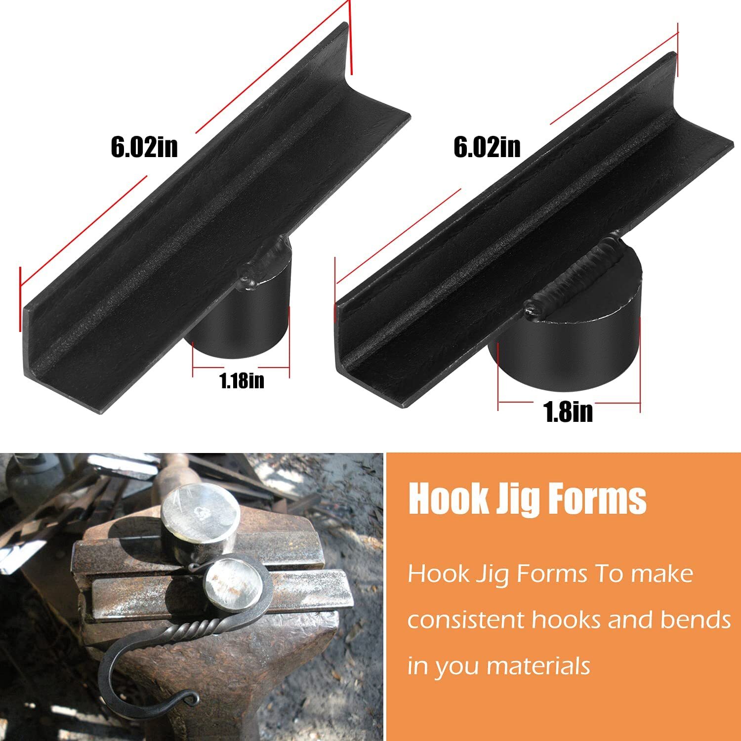 8Pcs Blacksmith Tongs Expert Replacement Tongs/Blacksmith Starter Tool Hook Jig