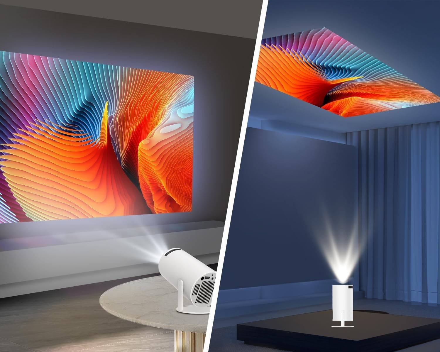 High-Resolution Mini Projector - 180° Adjustable, Ideal for Education & Business