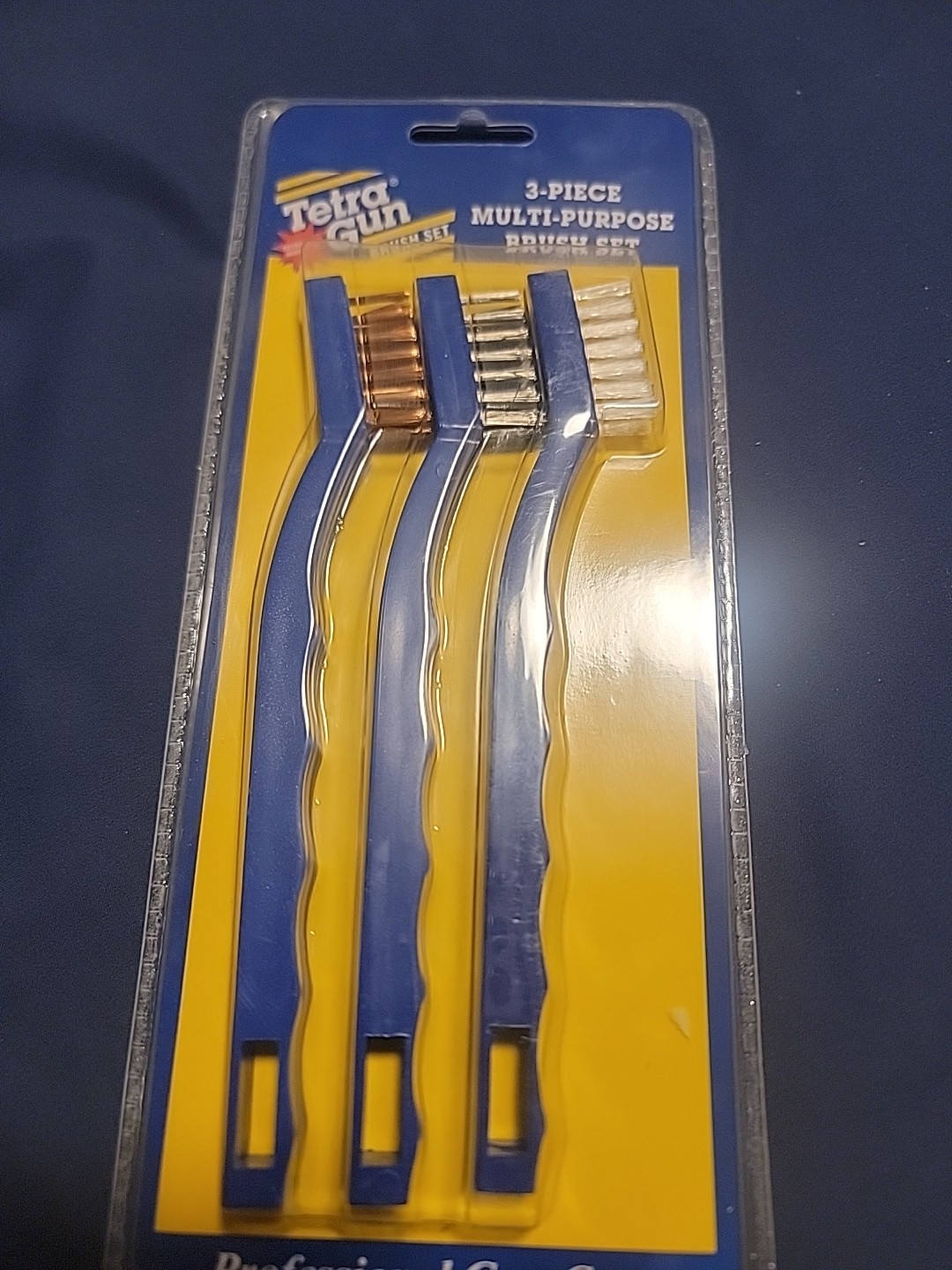 Tetra Gun Brush Set. 3 Piece Multi Purpose Set. Nylon, Bronze, Stainless Steel
