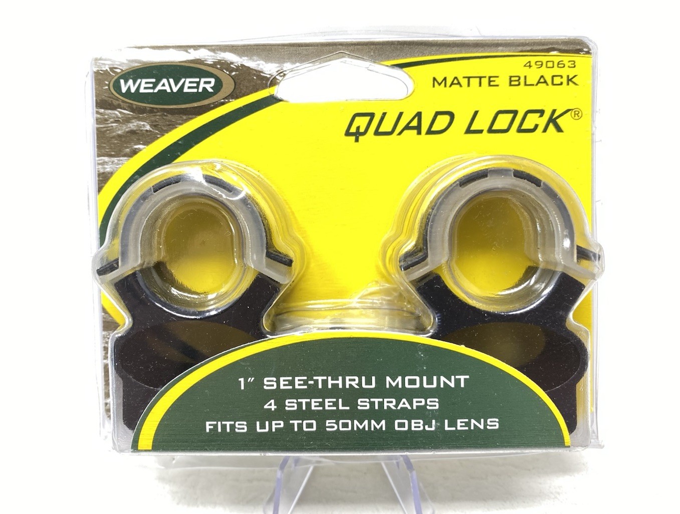 Weaver Optics 1" See-Thru Matte Black Quad Lock Mounting Ring