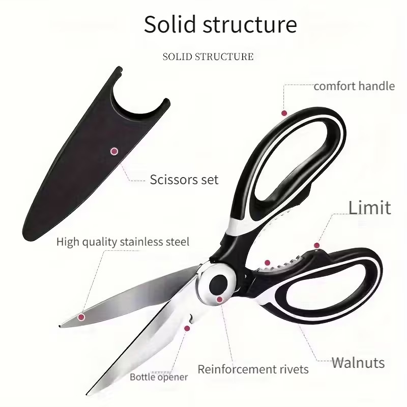 1/2pcs Kitchen Shears Heavy Duty Utility Stainless Steel All Purpose Ultra Sharp