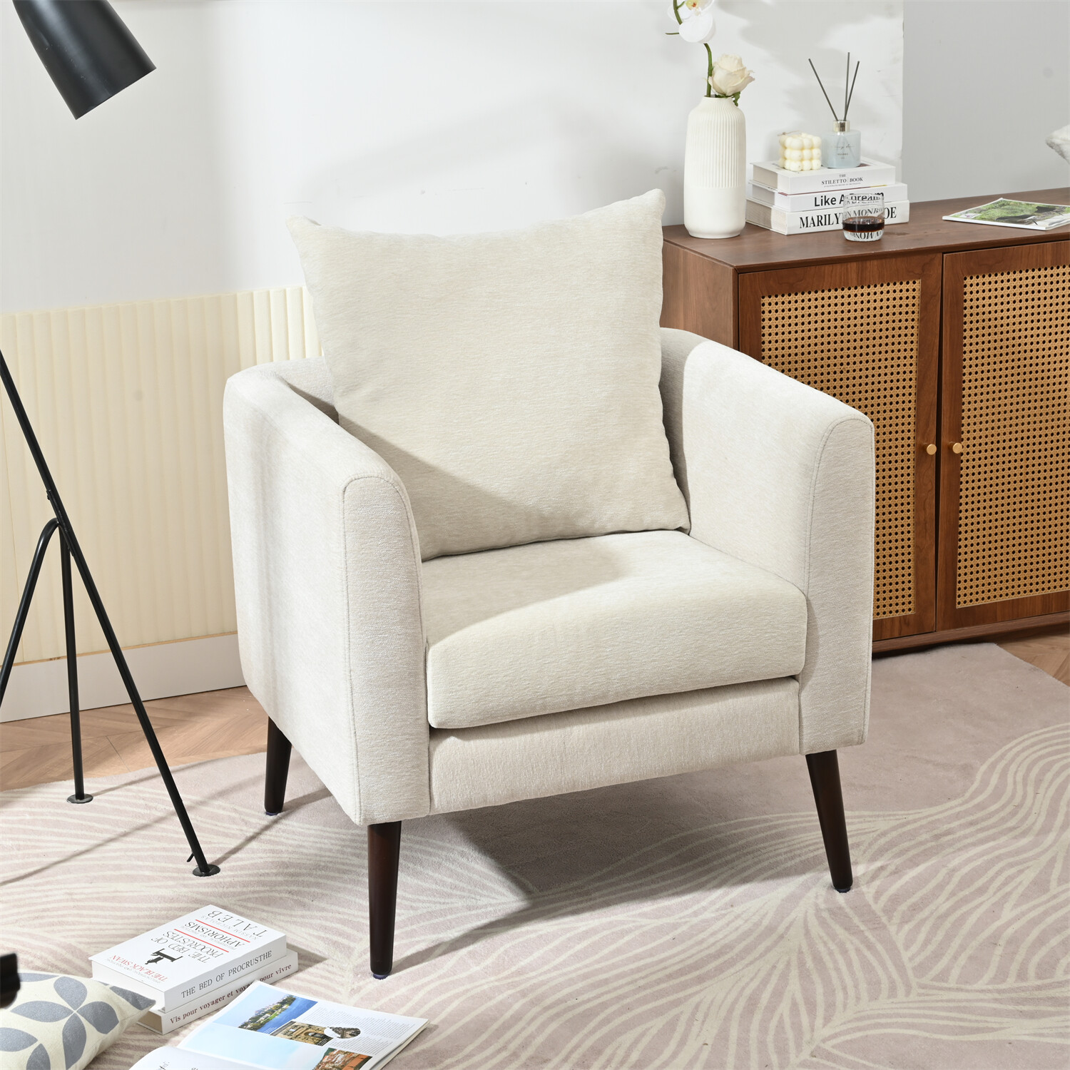 Modern Accent Chairs Barrel Chairs Club Chair Single Sofa Upholstered Armchairs