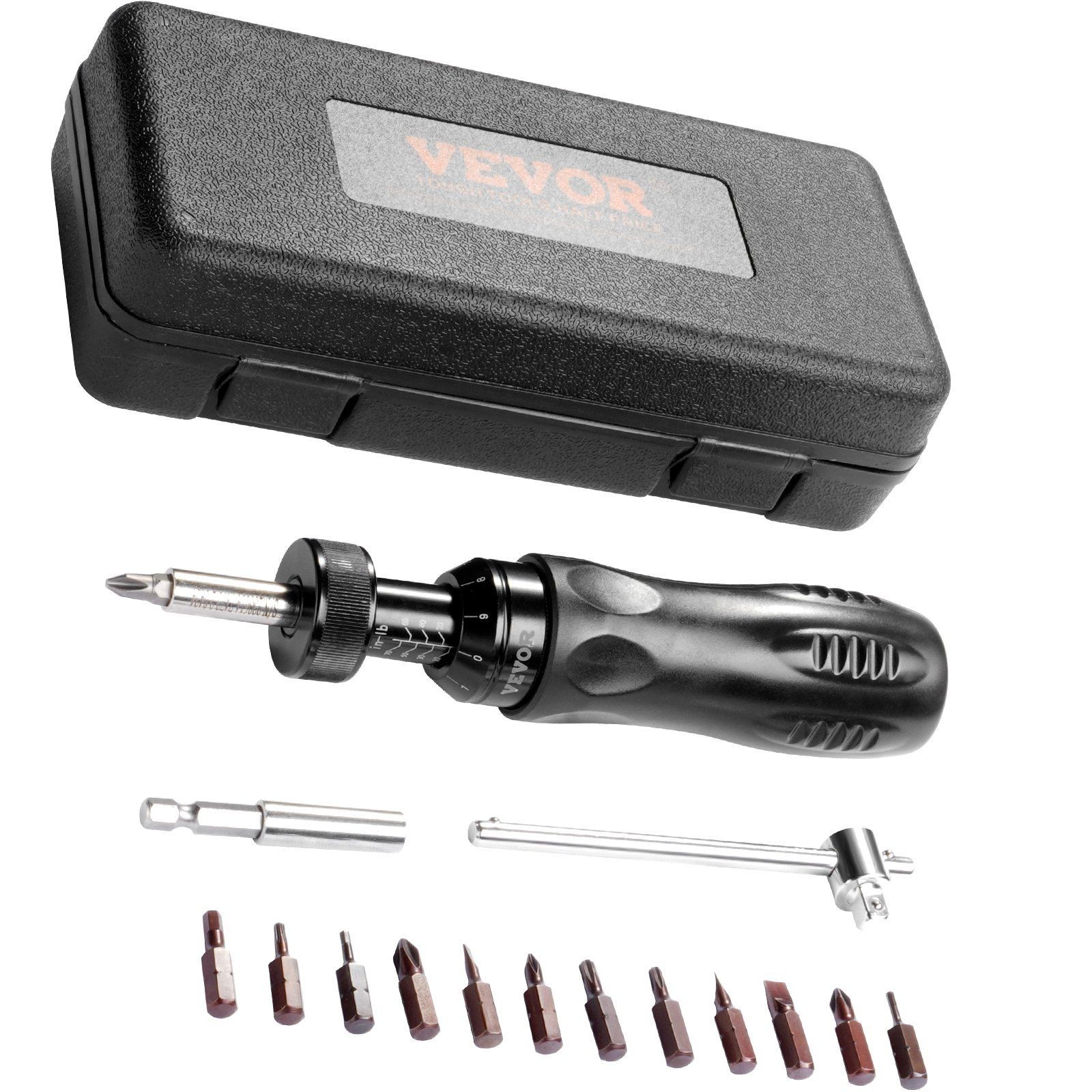 Torque Screwdriver 1/4" Drive 10-70 in/lbs Adjustable Wrench Set with Case