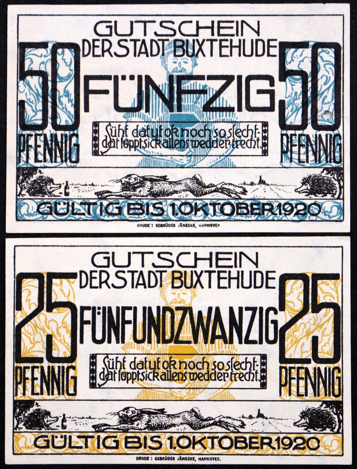 BUXTEHUDE exp. 1920 Complete Set German Notgeld