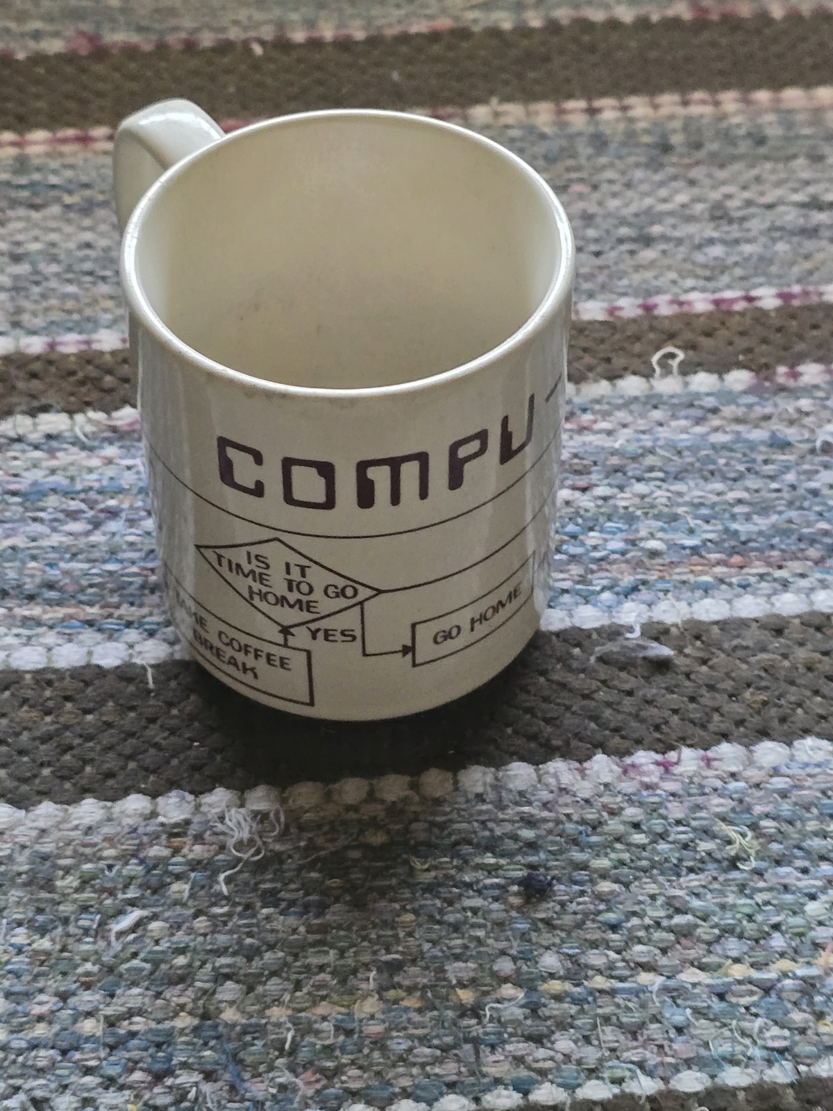 1981 vintage computer cup flow chart compu-mug MSR Imports compu mug programming
