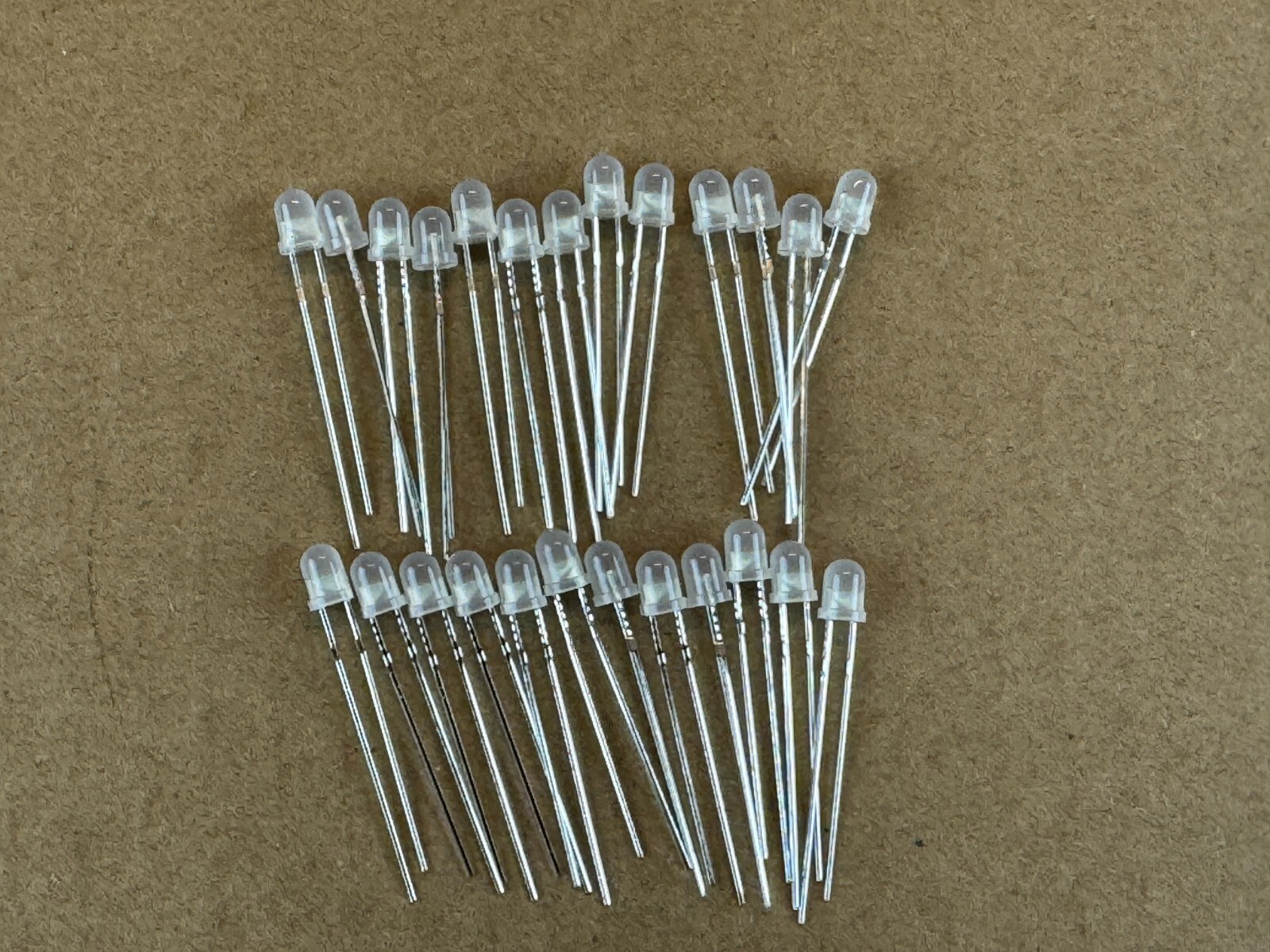25 New FROSTED 8v 12v Grain-of-Wheat LED Lights 10v Lamp Bulbs 4MM Bare Wire