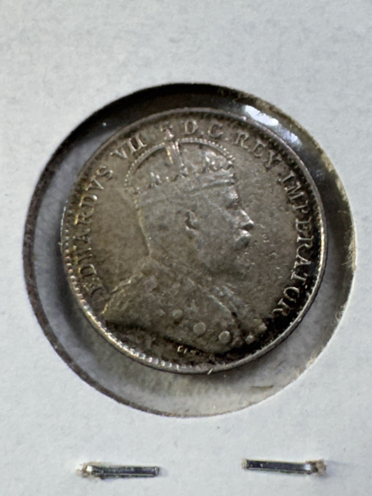1902 Canada 5 Cents Small Silver Coin Damaged