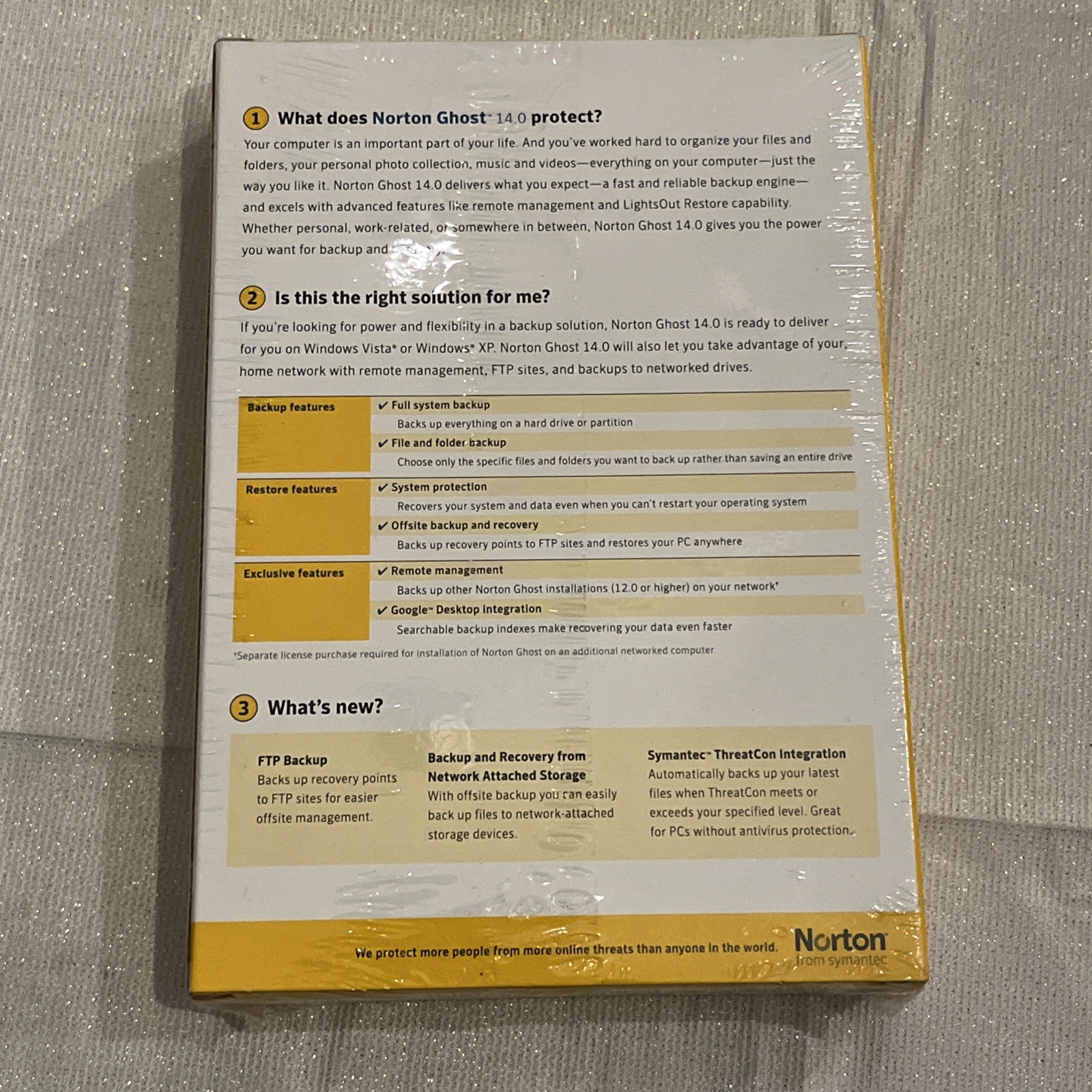 Norton Ghost 14.0 by Symantec NEW SEALED