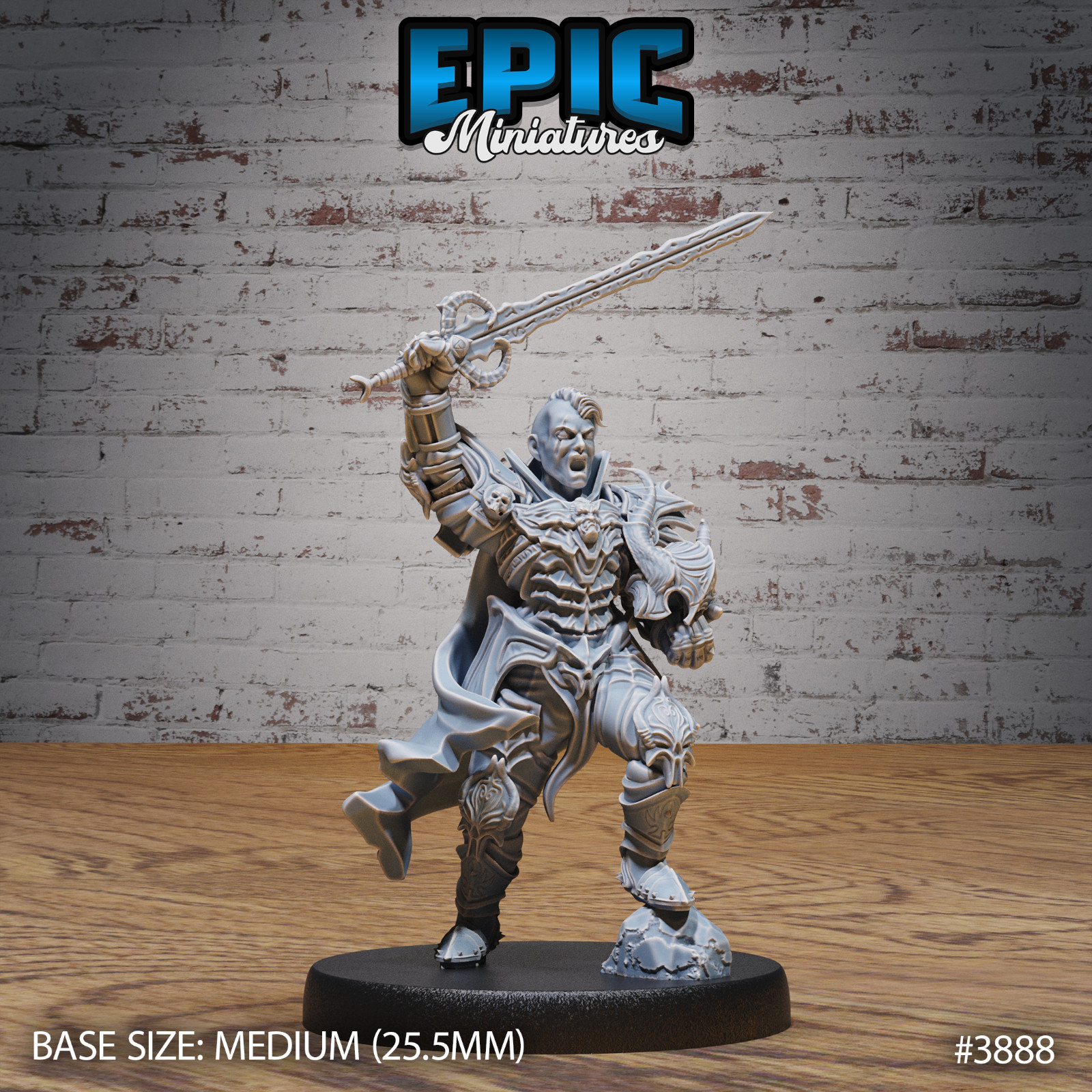 Black Guard Knight A | Epic Miniatures | RPG D&D Wargaming 3d Printed Miniature