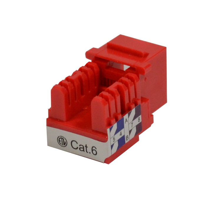 Keystone Jack Cat6 Red Network Ethernet 110 Punchdown 8P8C