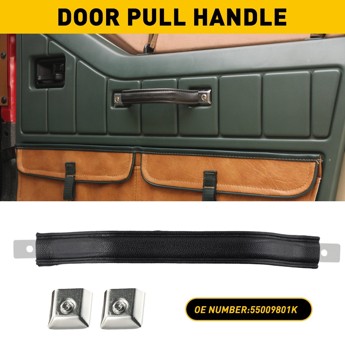 NEW Interior Black Door Pull Strap Inside Handle Set Pair FOR 87-95 YJ WRANGLER