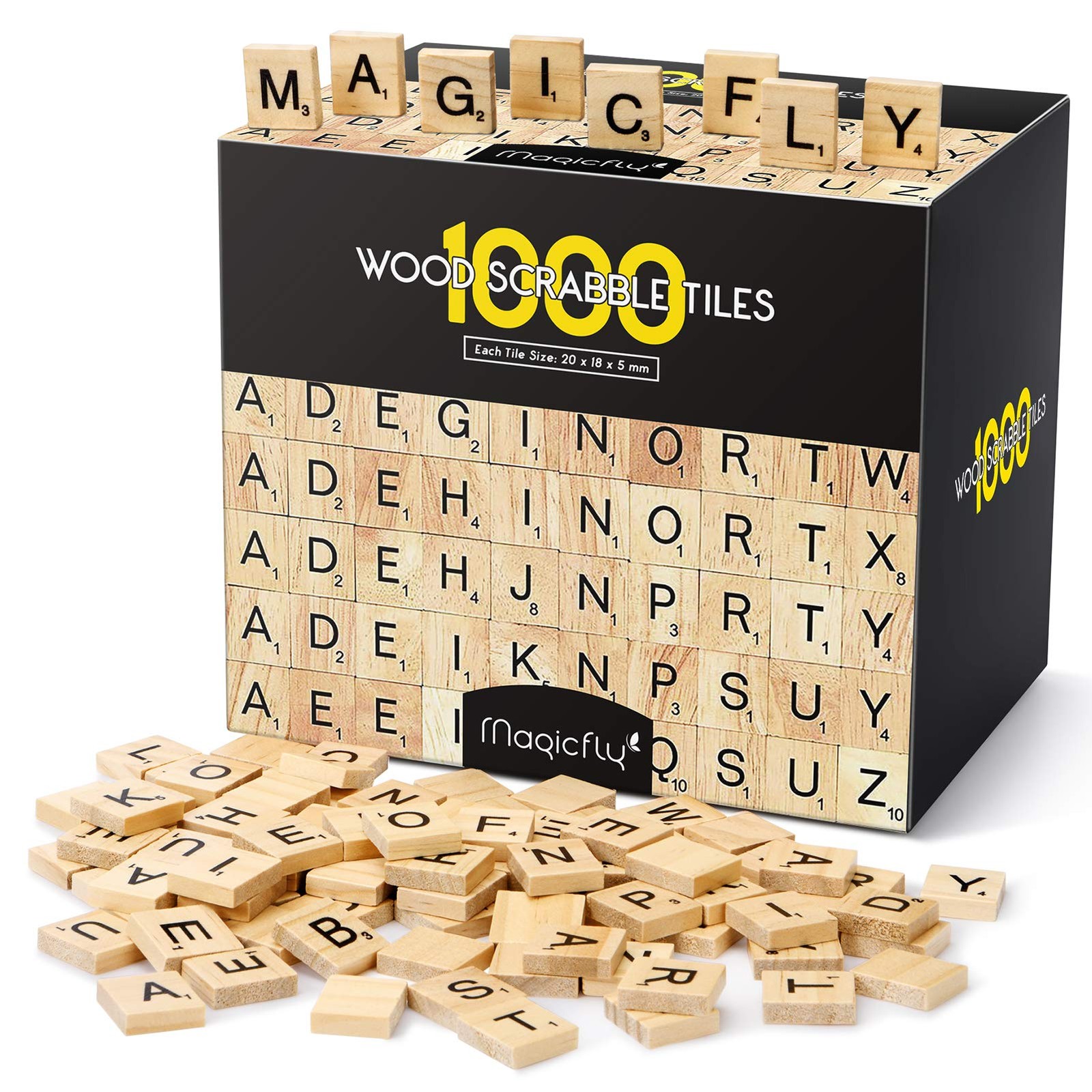 1000 Pcs Scrabble Tiles, Wooden Letter Tiles
