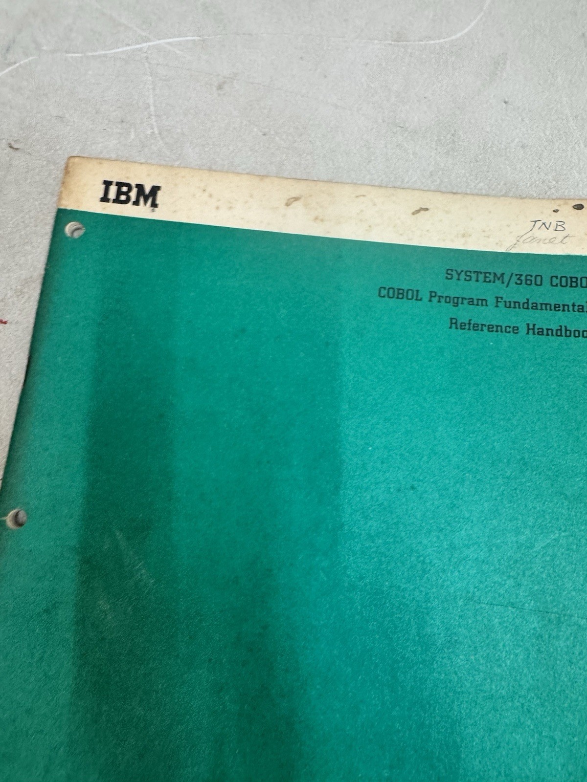 IBM System/360 COBOL Program Fundamentals Reference Handbook Vintage Manual