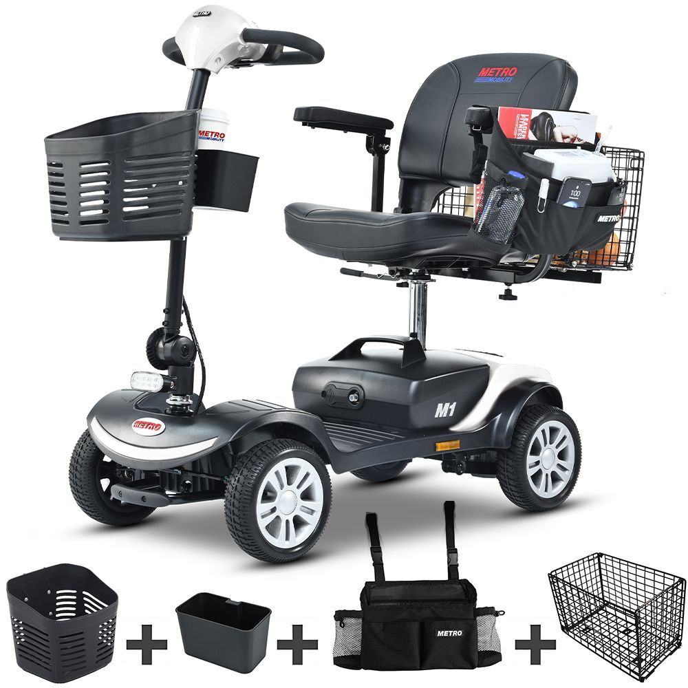 Outdoor Foldable 300W 4-Wheel Electric Scooter Travel,Go Supermarket for Seniors